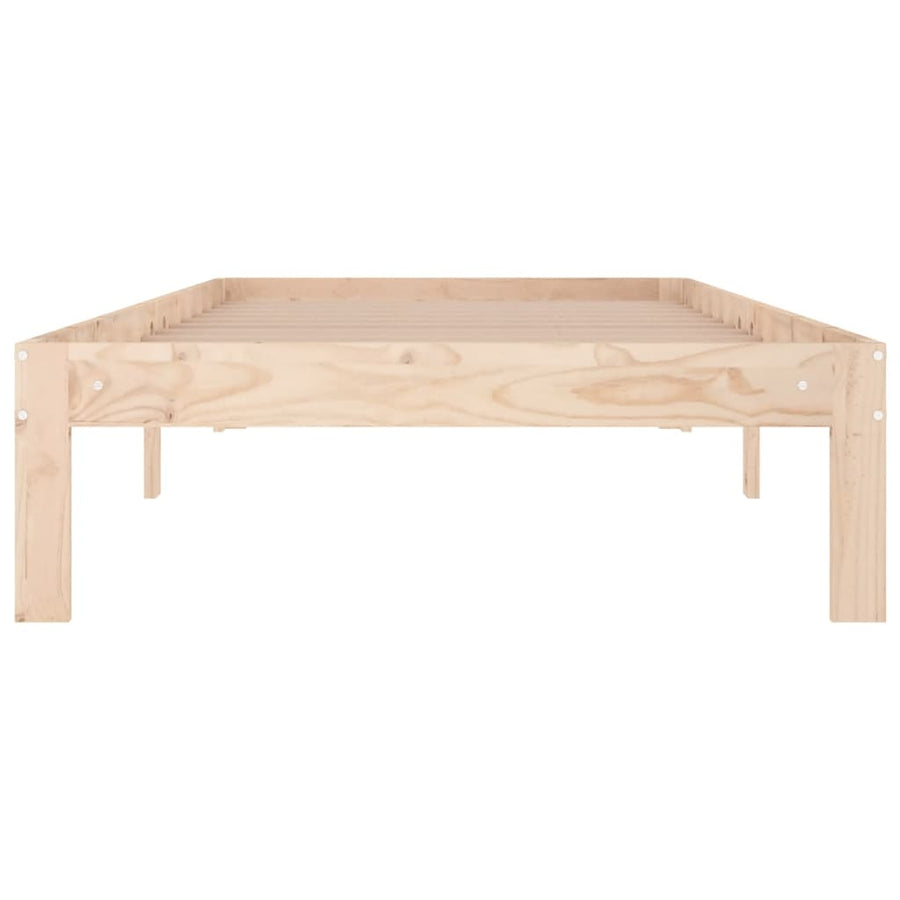 Bedframe Massief Hout Single 90 x 190 cm Naturel