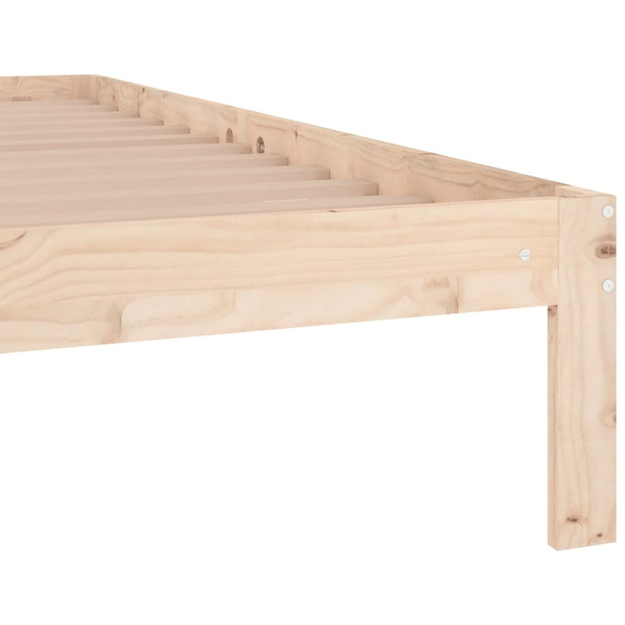 Bedframe Massief Hout Single 90 x 190 cm Naturel