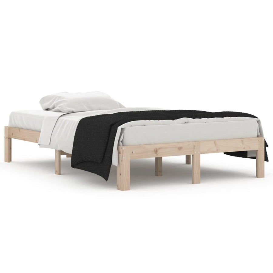 Bedframe Massief Hout 120 x 190 cm Naturel
