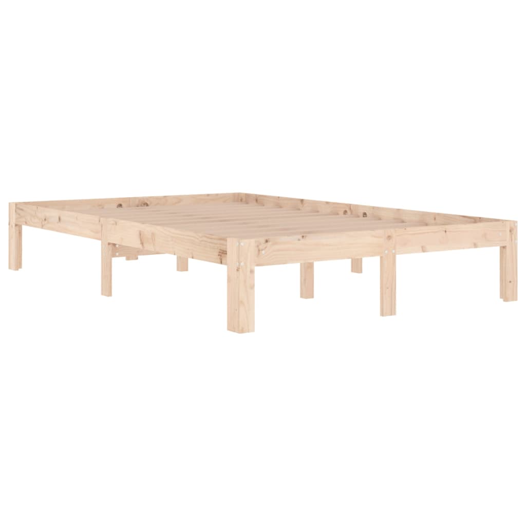 Bedframe Massief Hout 120 x 190 cm Naturel