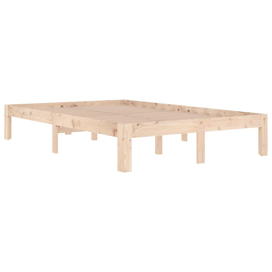 Bedframe Massief Hout 120 x 190 cm Naturel