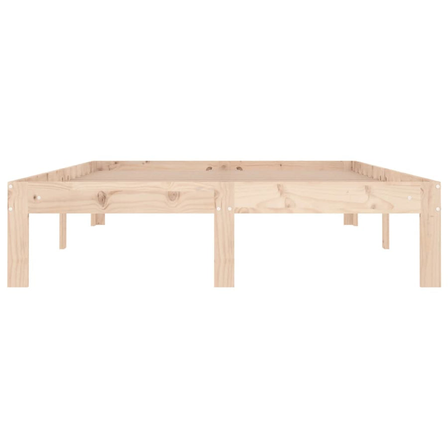 Bedframe Massief Hout 120 x 190 cm Naturel