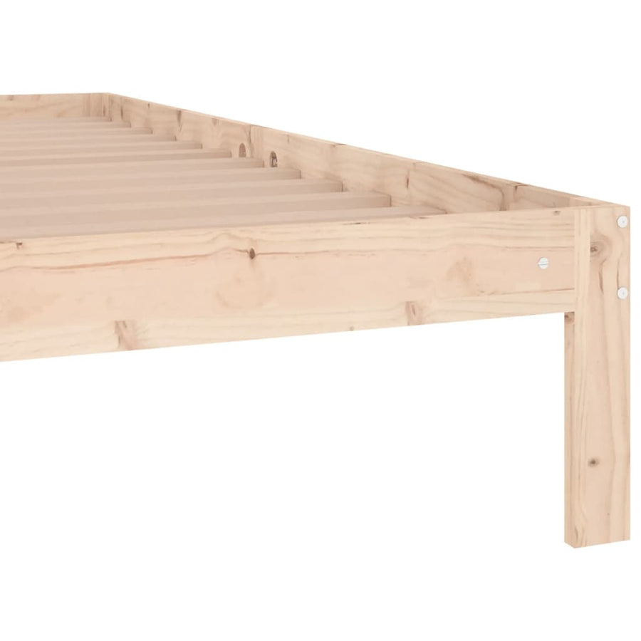 Bedframe Massief Hout 120 x 190 cm Naturel