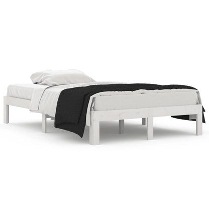 Bedframe Massief Hout 120 x 190 cm Wit