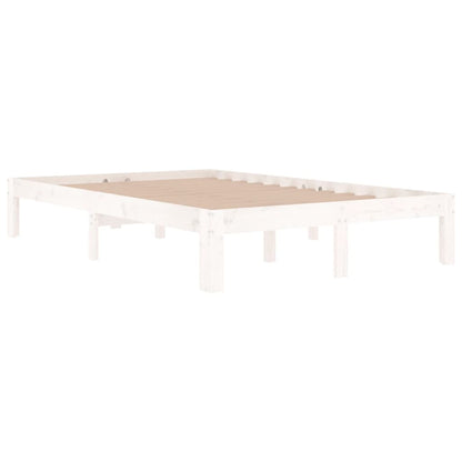 Bedframe Massief Hout 120 x 190 cm Wit