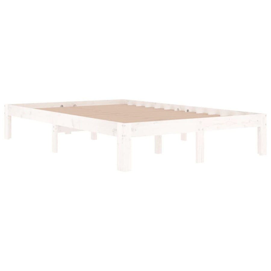 Bedframe Massief Hout 120 x 190 cm Wit