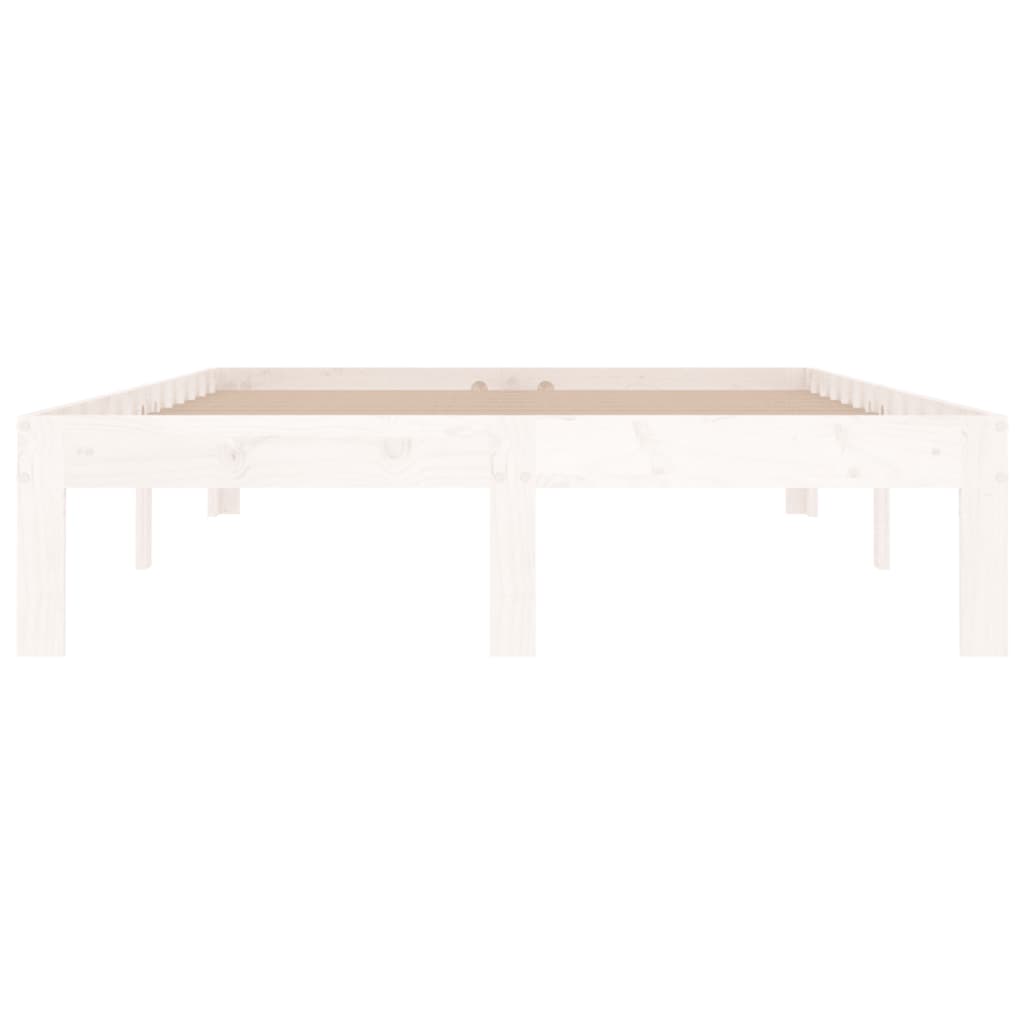 Bedframe Massief Hout 120 x 190 cm Wit