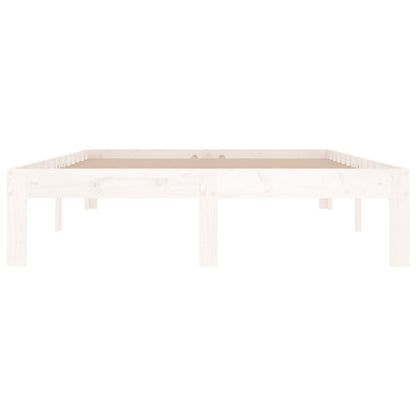 Bedframe Massief Hout 120 x 190 cm Wit