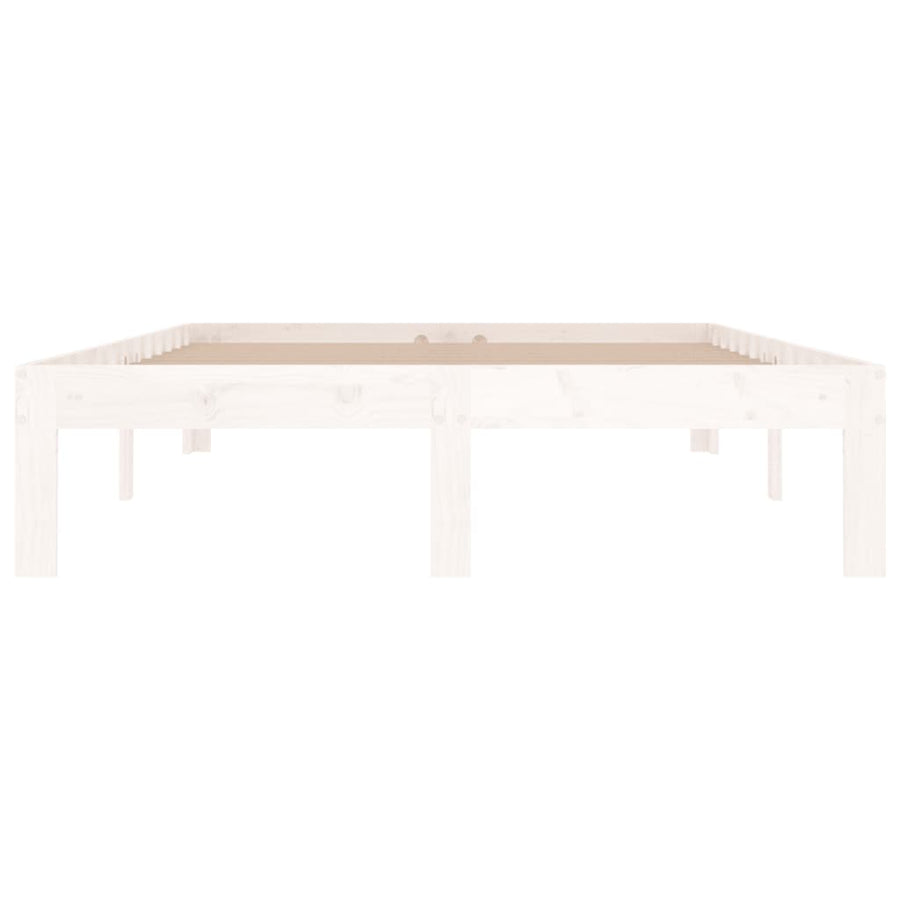 Bedframe Massief Hout 120 x 190 cm Wit