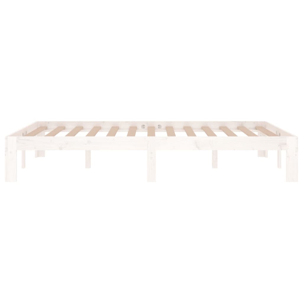 Bedframe Massief Hout 120 x 190 cm Wit