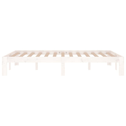 Bedframe Massief Hout 120 x 190 cm Wit