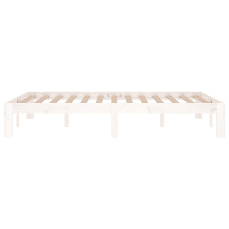 Bedframe Massief Hout 120 x 190 cm Wit