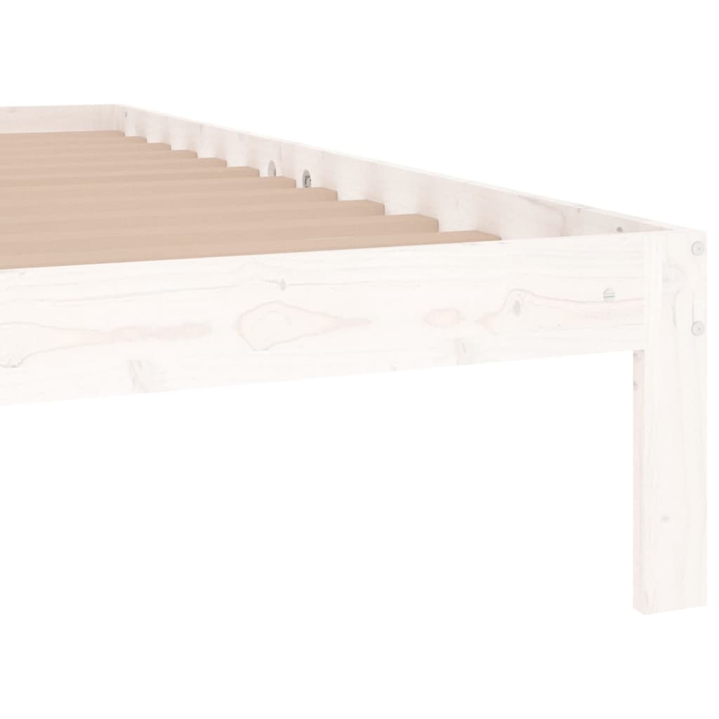 Bedframe Massief Hout 120 x 190 cm Wit