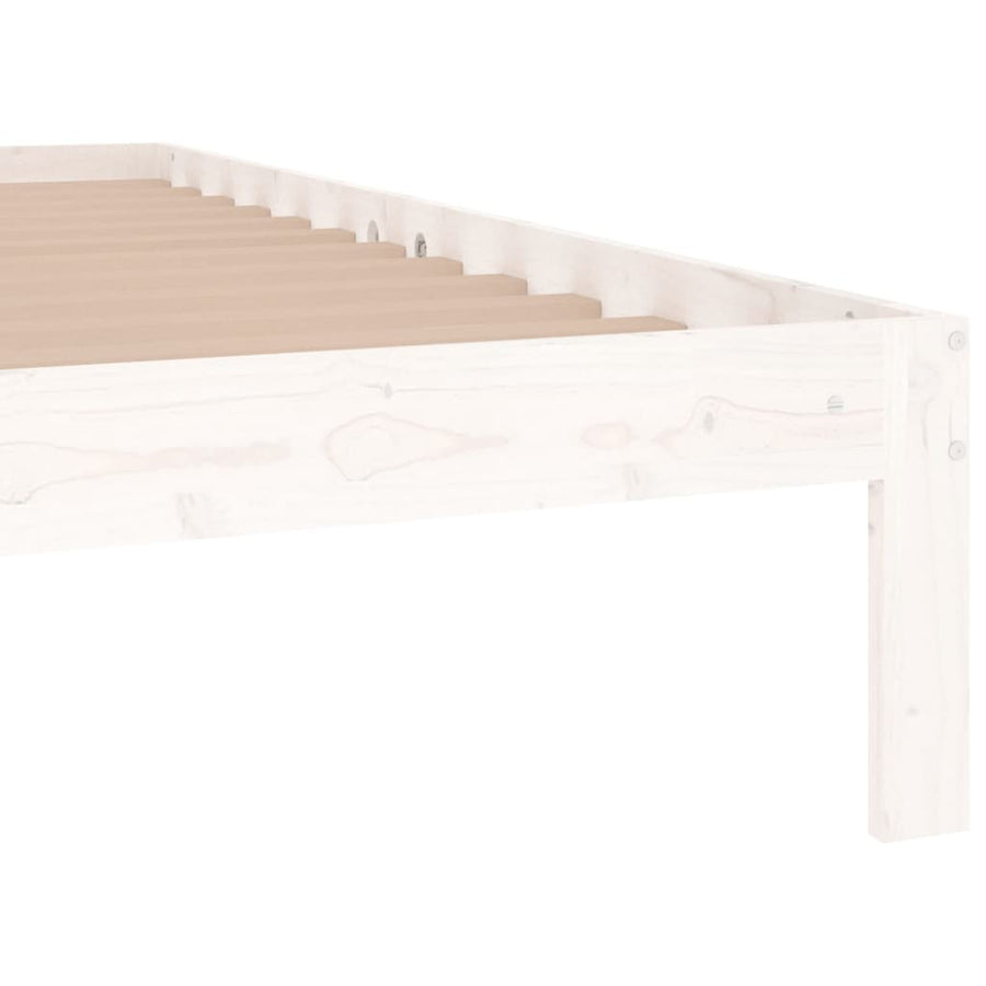 Bedframe Massief Hout 120 x 190 cm Wit
