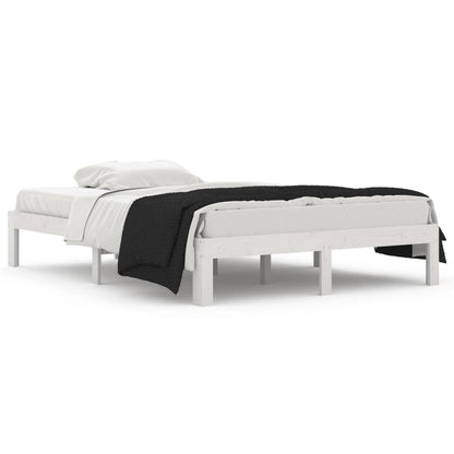 Bedframe Massief Hout Double 135 x 190 cm Wit