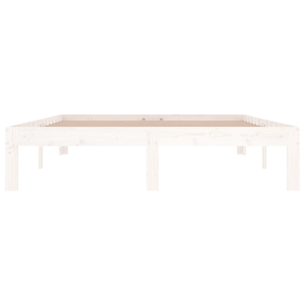 Bedframe Massief Hout Double 135 x 190 cm Wit
