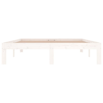 Bedframe Massief Hout Double 135 x 190 cm Wit
