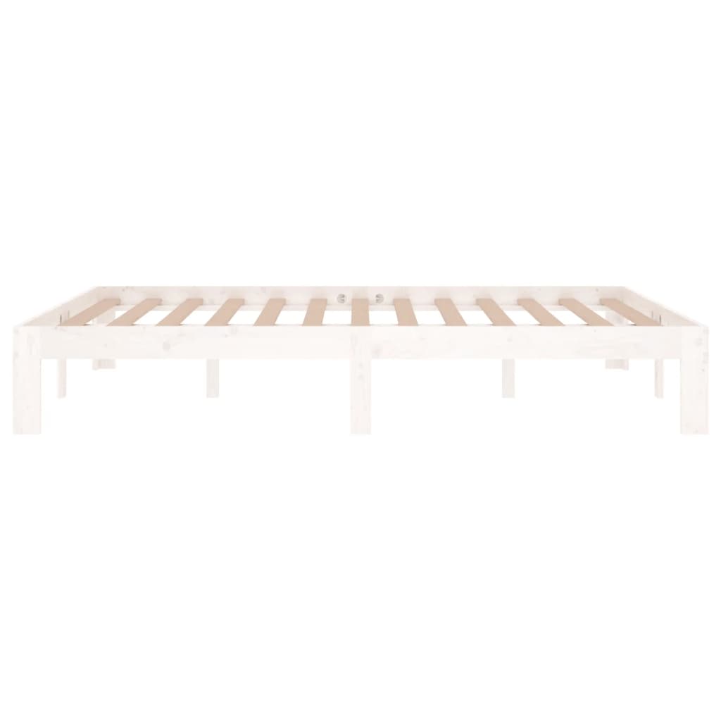 Bedframe Massief Hout Double 135 x 190 cm Wit