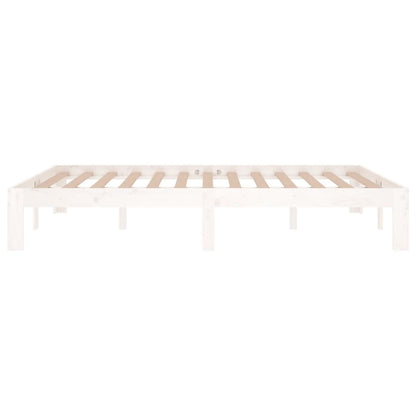 Bedframe Massief Hout Double 135 x 190 cm Wit