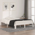 Bedframe massief grenenhout wit 135x190 cm