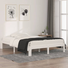 Bedframe Massief Hout Double 135 x 190 cm Wit