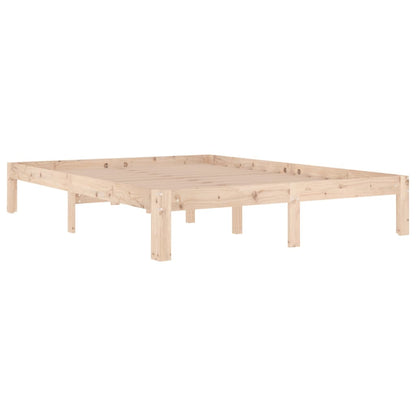 Bedframe Massief Grenenhout 140 x 190 cm Naturel