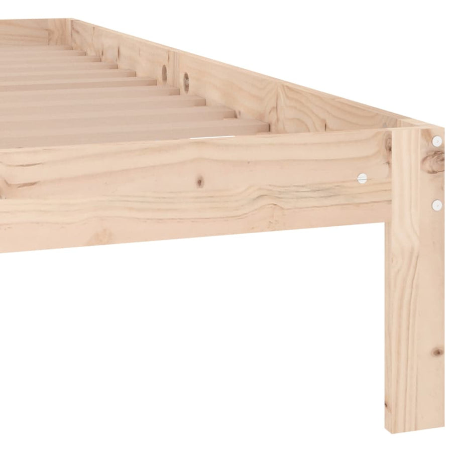 Bedframe Massief Grenenhout 140 x 190 cm Naturel