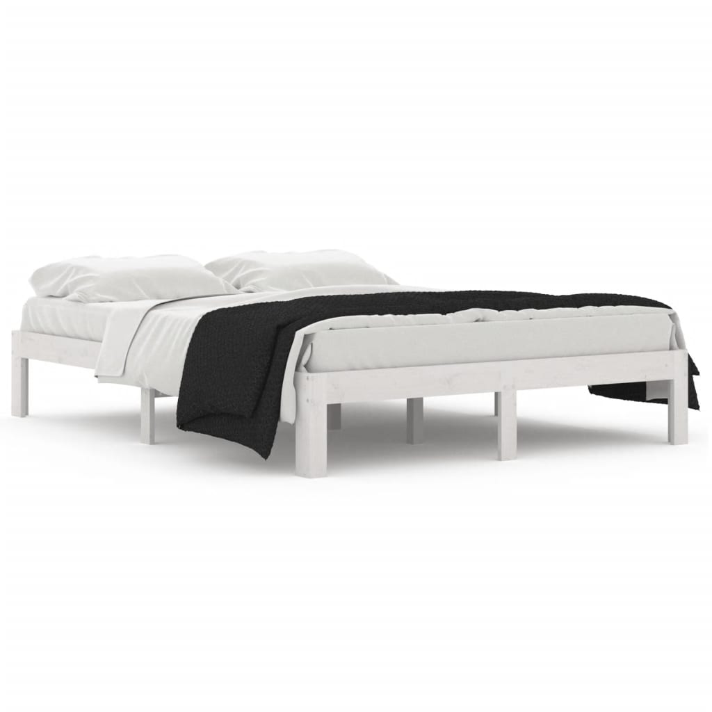 Bedframe Massief Grenenhout 140 x 190 cm Wit