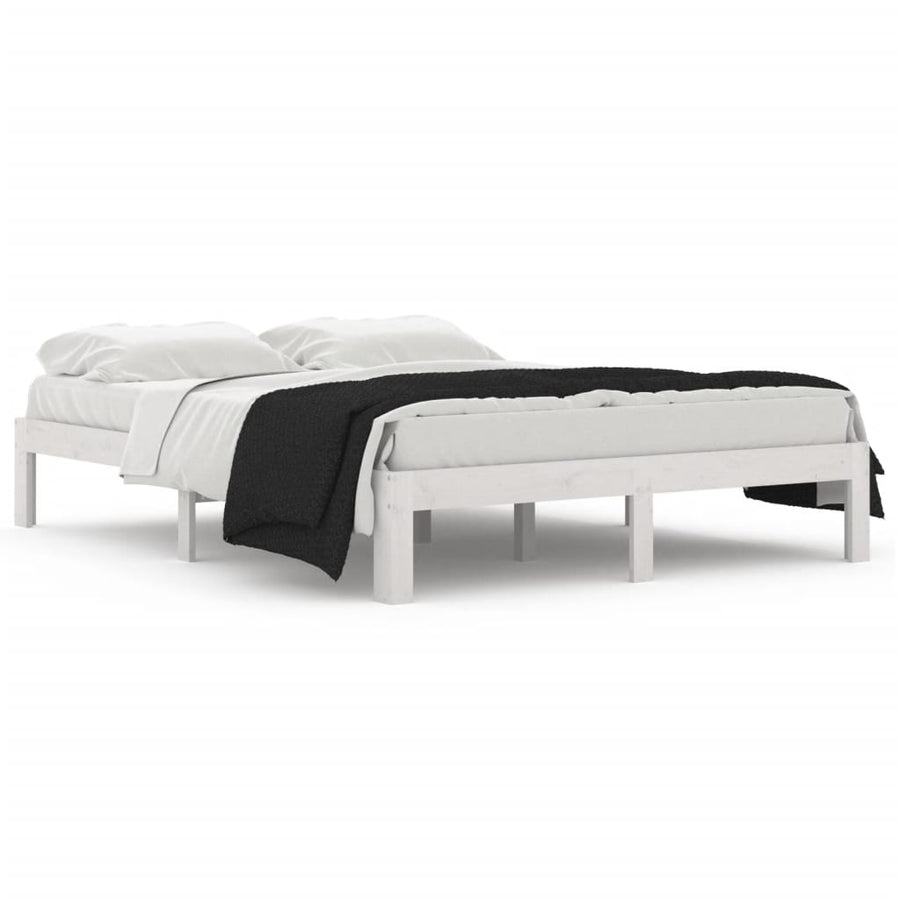 Bedframe Massief Grenenhout 140 x 190 cm Wit