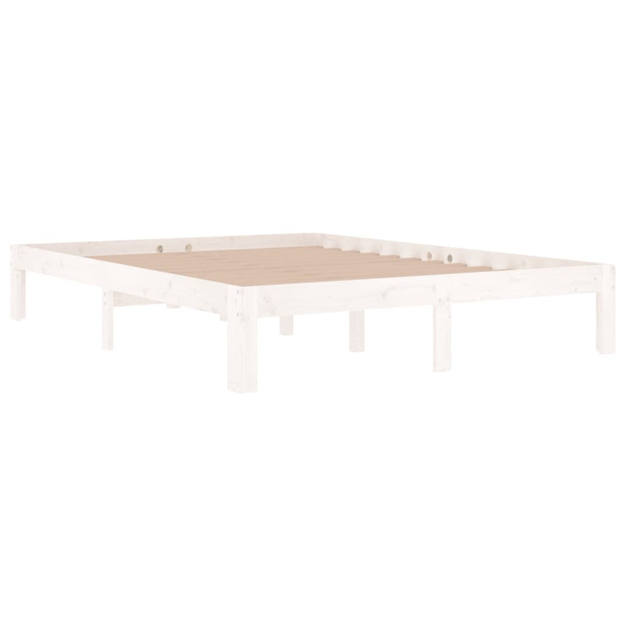 Bedframe Massief Grenenhout 140 x 190 cm Wit