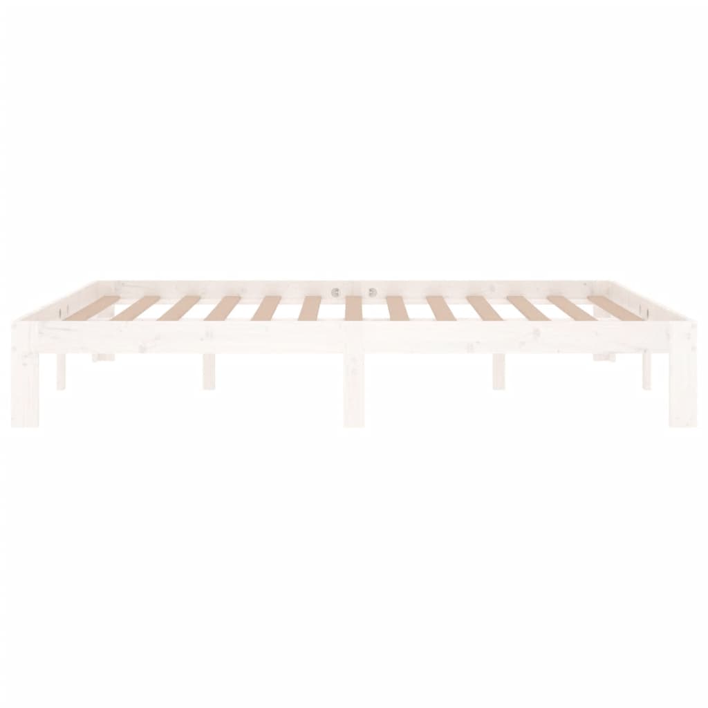 Bedframe Massief Grenenhout 140 x 190 cm Wit