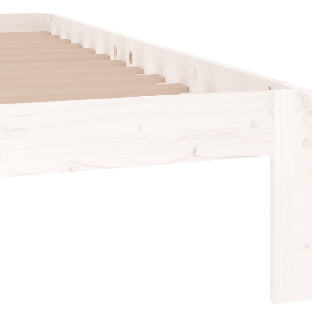 Bedframe Massief Grenenhout 140 x 190 cm Wit