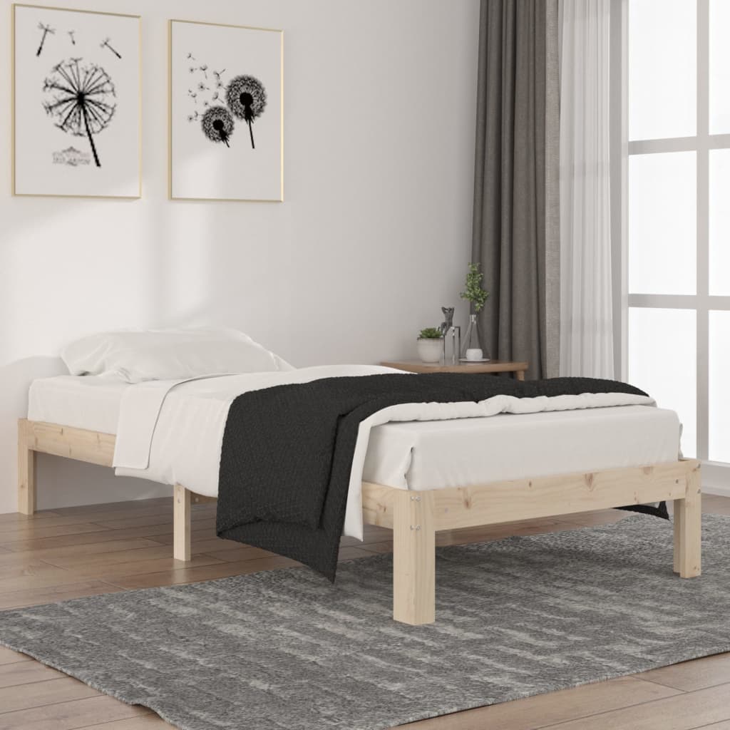Bedframe Massief Grenenhout 90 x 200 cm Naturel
