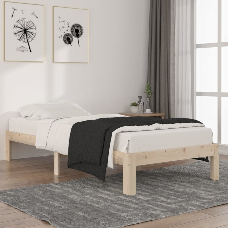 Bedframe Massief Grenenhout 90 x 200 cm Naturel