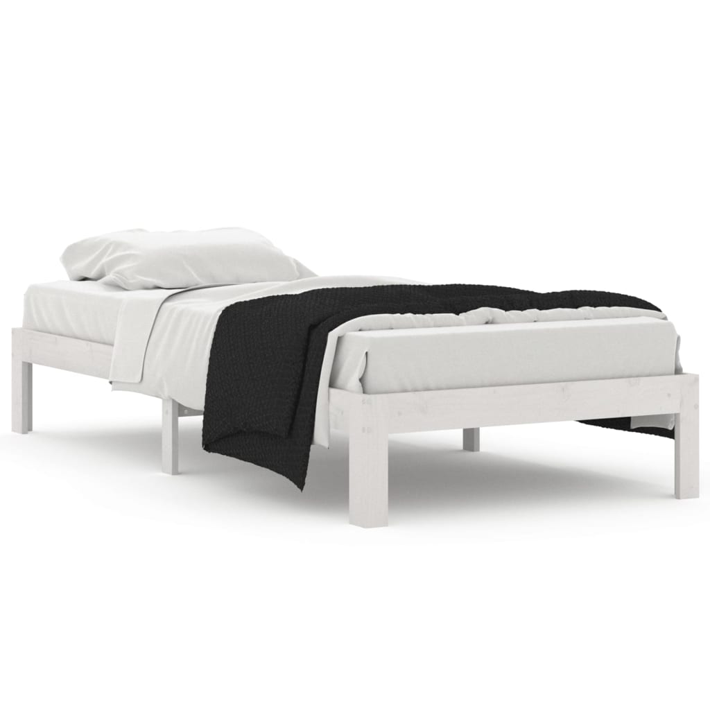 Bedframe Massief Grenenhout 90 x 200 cm Wit