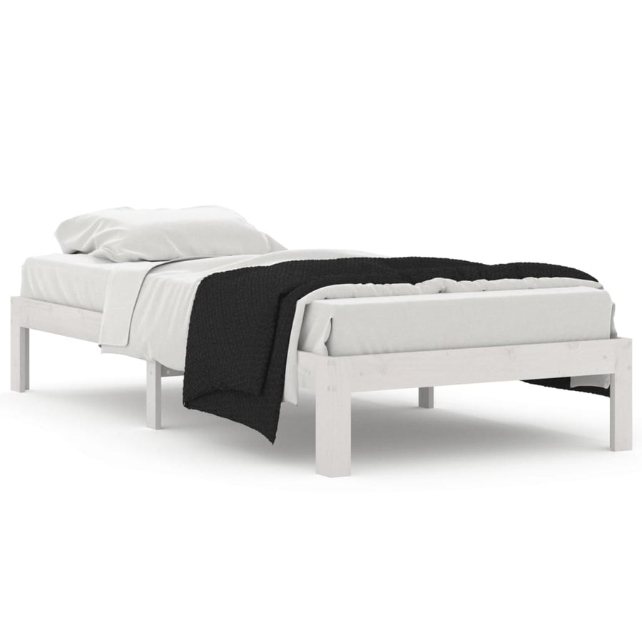 Bedframe Massief Grenenhout 90 x 200 cm Wit