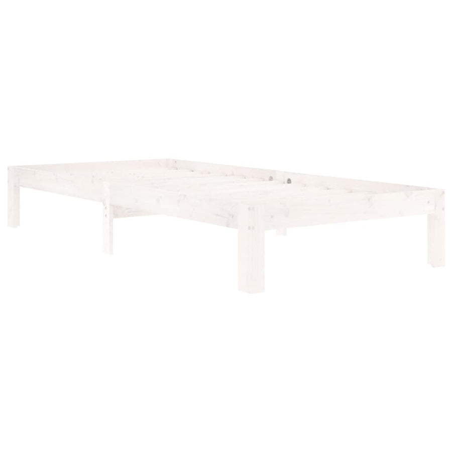 Bedframe Massief Grenenhout 90 x 200 cm Wit