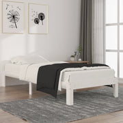 Solid pine bed frame white 90x200 cm