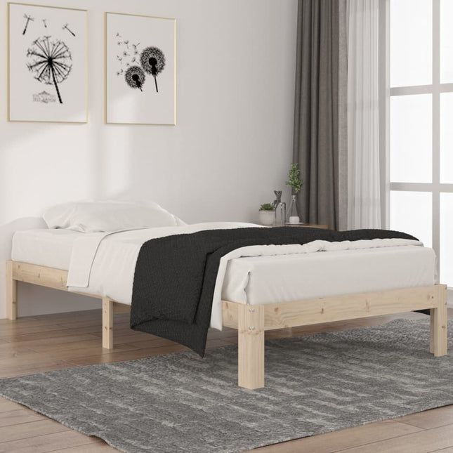 Bedframe massief grenenhout 100x200 cm 100 x 200 cm Naturel