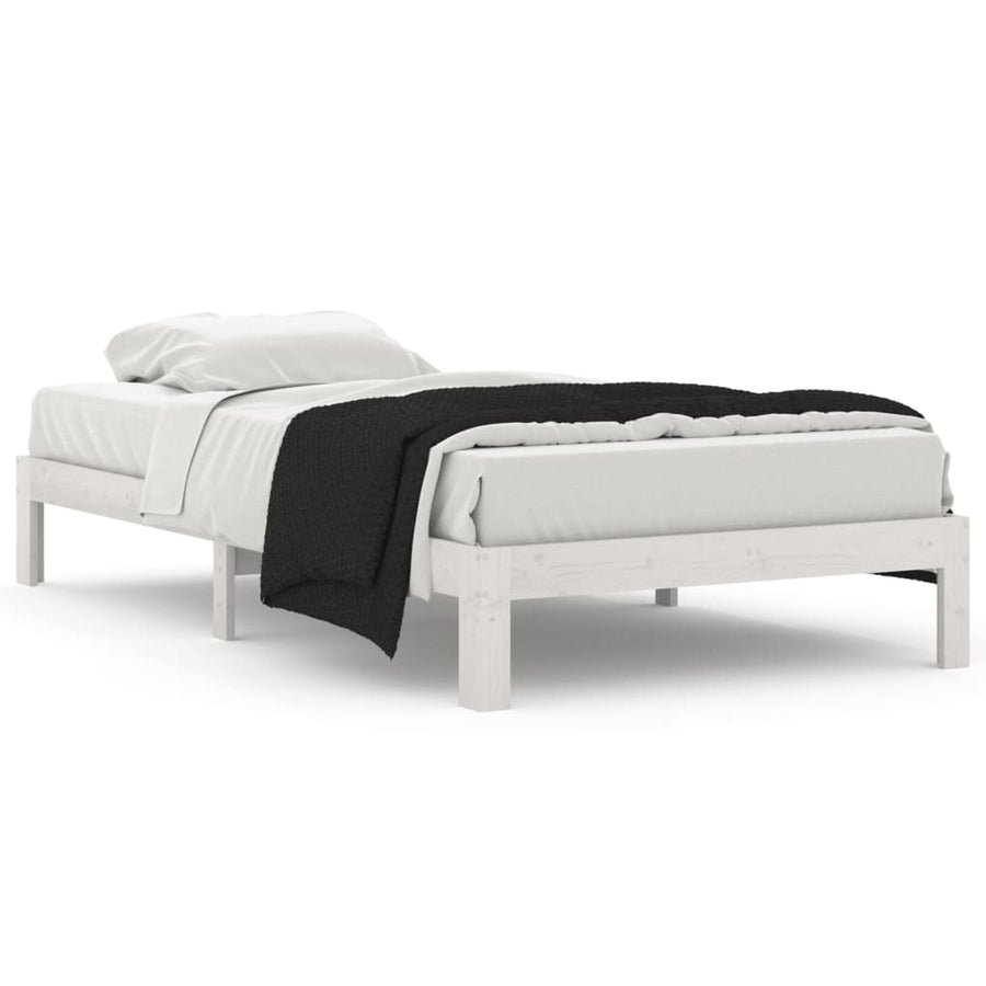 Bedframe Massief Grenenhout 100 x 200 cm Wit