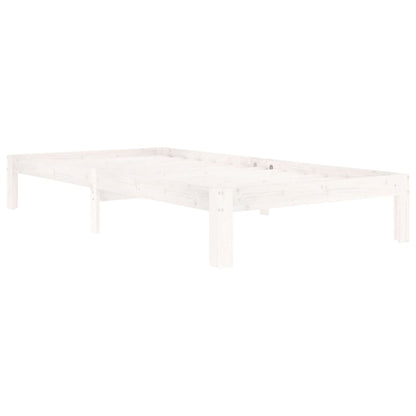 Bedframe Massief Grenenhout 100 x 200 cm Wit