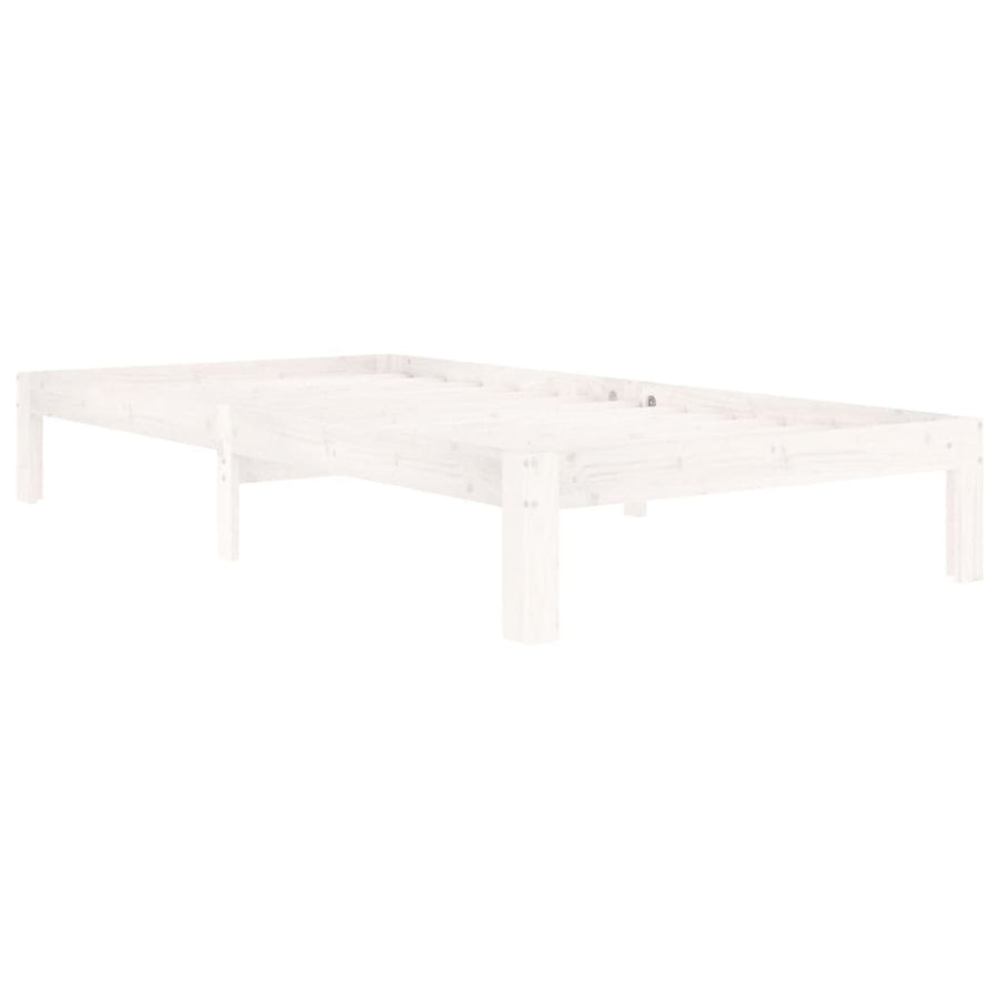 Bedframe Massief Grenenhout 100 x 200 cm Wit