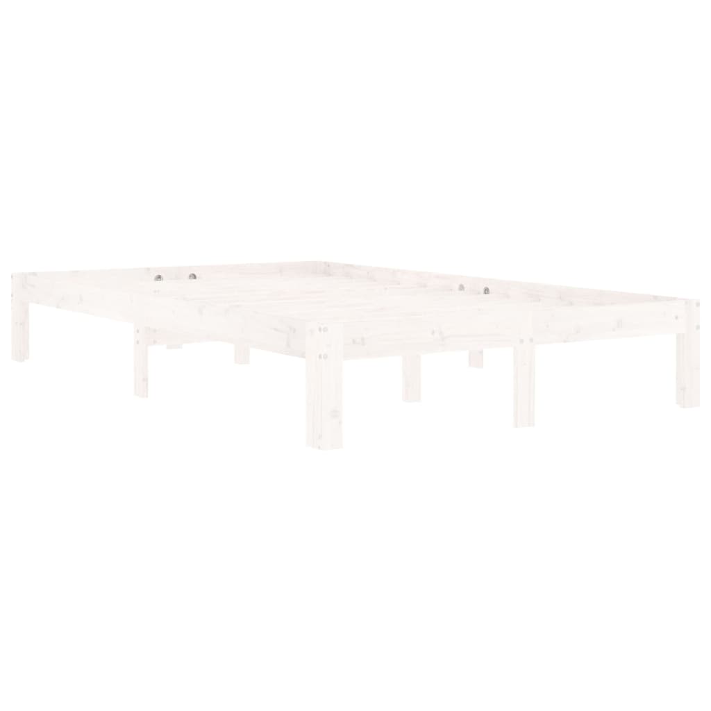 Bedframe Massief Grenenhout 120 x 200 cm Wit