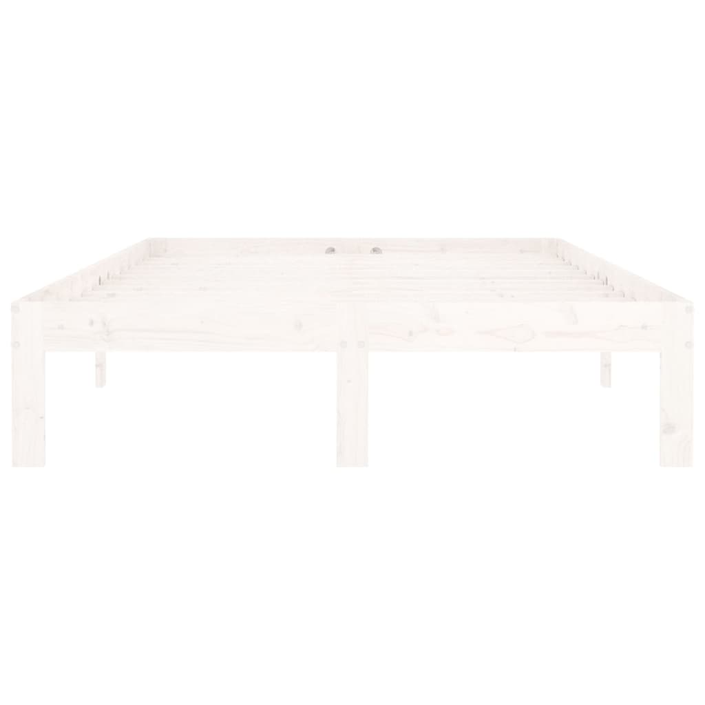 Bedframe Massief Grenenhout 120 x 200 cm Wit