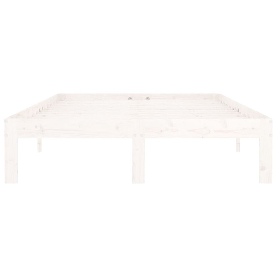 Bedframe Massief Grenenhout 120 x 200 cm Wit