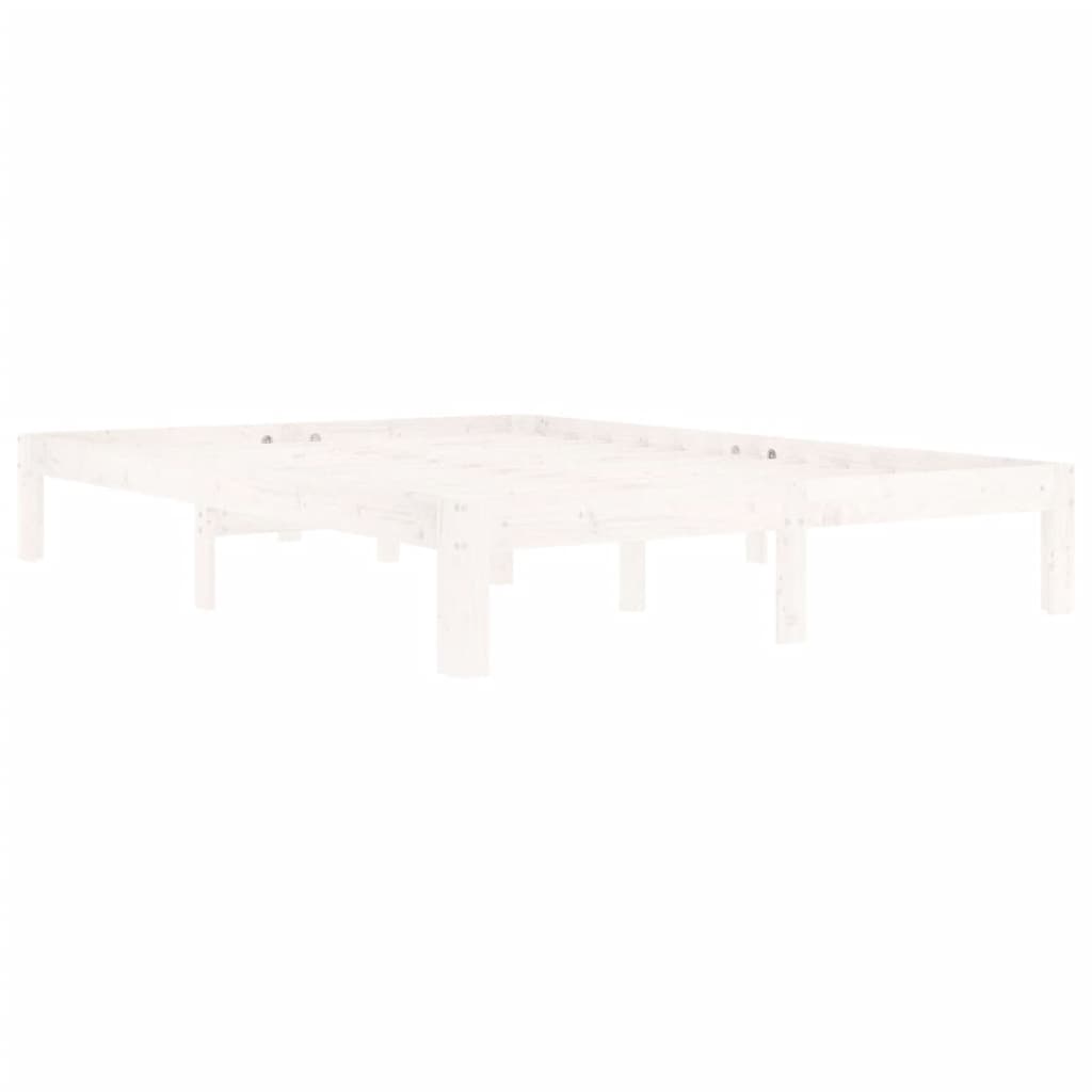 Bedframe Massief Grenenhout 140 x 200 cm Wit