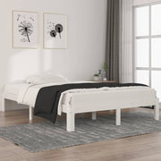 Bedframe massief grenenhout wit 140x200 cm