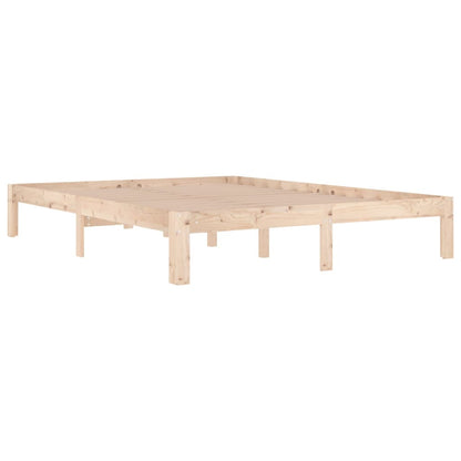 Bedframe Massief Hout King Size 150 x 200 cm Naturel