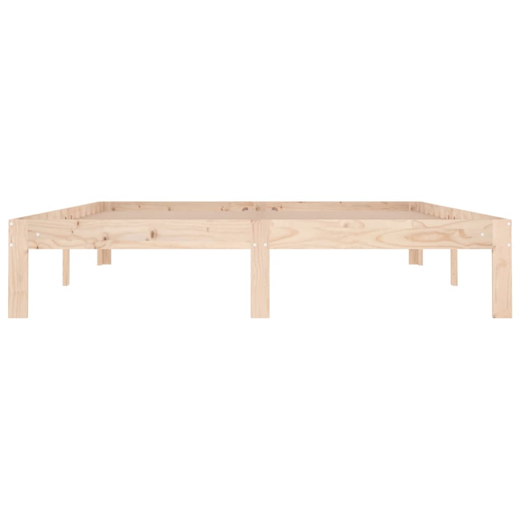 Bedframe Massief Hout King Size 150 x 200 cm Naturel