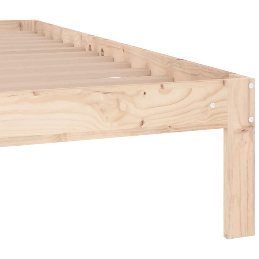 Bedframe Massief Hout King Size 150 x 200 cm Naturel